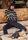 preview Goldbergh Mimi Long Sleeve Knit Sweater Breton Stripe Blue/Cream