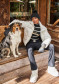 preview Goldbergh Mimi Long Sleeve Knit Sweater Breton Stripe Blue/Cream