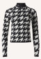 preview Perfect Moment 1/4 Zip Jacquard Baselayer Top 1740 B/W Houndstooth
