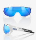 preview 100% Speedtrap Sunglasses Matte White-Hiper Blue