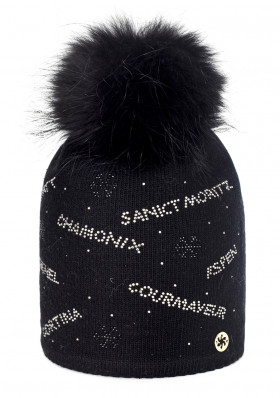 Women's hat Granadilla Goux fur With Skiing FA Black