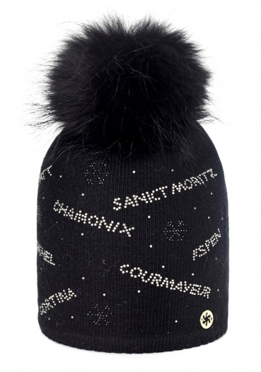 detail Women's hat Granadilla Goux fur With Skiing FA Black