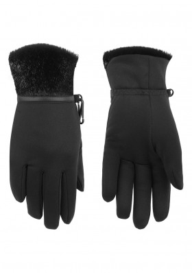 Women's finger gloves Poivre Blanc W21-1775-WO / P Stretch Fleece Gloves bubbly black