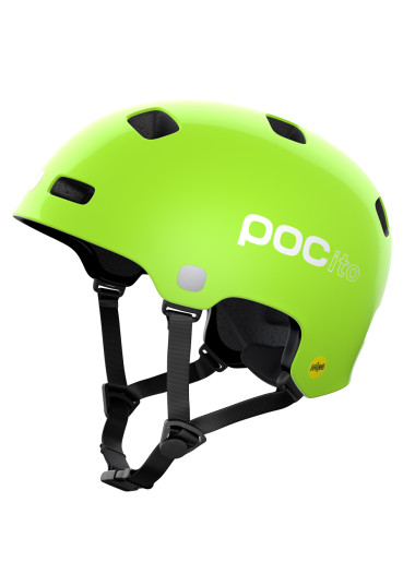 detail Children's cycling helmet POC POCito Crane MIPS Fluorescent Yellow/Green