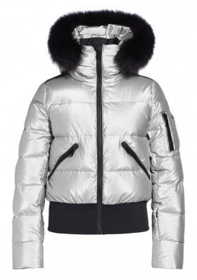 Women\'s winter jacket Goldbergh Bombardino Jacket Real Fur Silver