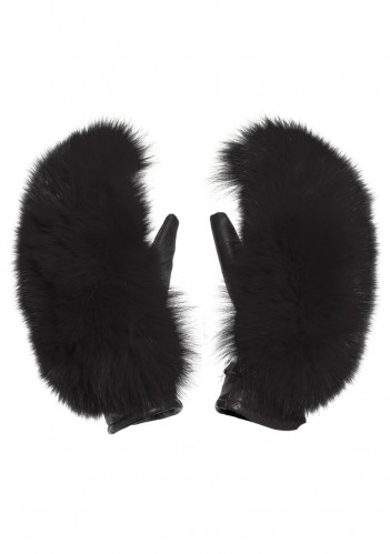 Women's gloves Goldbergh Hando Mittens Real Raccoon Fur Black