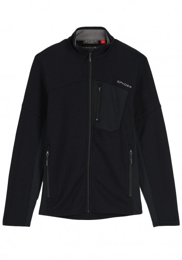 detail Men's Sweater Spyder Bandit Full Zip Black 
