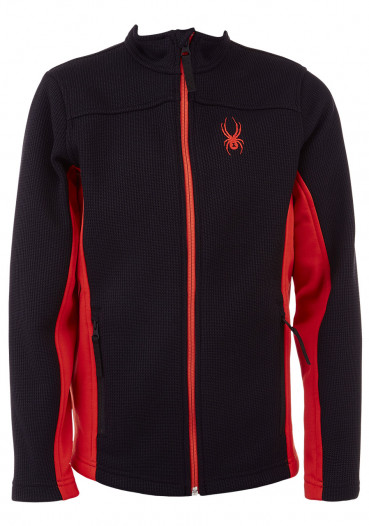 detail Children's sweater Spyder Boys Bandit Full Zip Black/volcano
