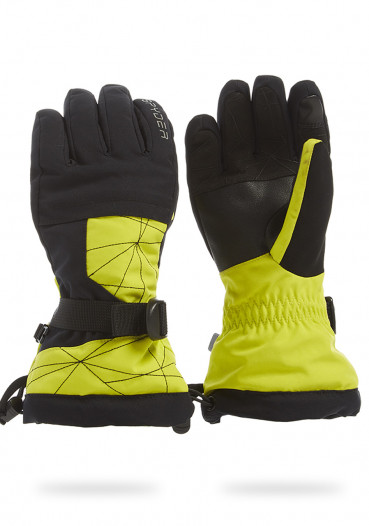 detail Children's gloves Spyder Boys Overweb Yellow/Black