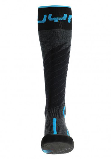 detail Uyn Man Ski One Merino Socks Anthracite/Turquoise G439