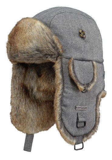 detail Men's hat Barts Kamikaze Gray Herringbone