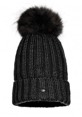 Women's hat Goldbergh Una Beanie Real Raccoon Fur Black