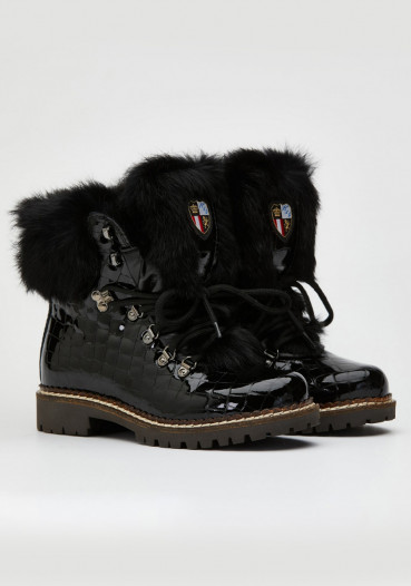 detail Women's fur boots Nis 1515404/A Scarponcino Pelle Vittelo Black