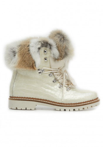 Women's fur boots Nis 1515404/A Scarponcino Pelle Vittelo Beige