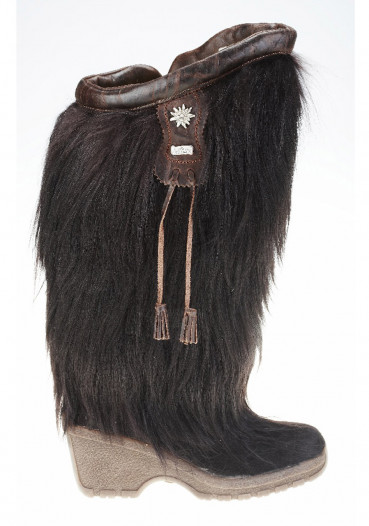 detail Women's winter boots Nis 715 821 Stivale Pelliccia Capra Brown