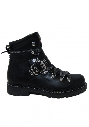 detail Women's winter boots Nis 2015421/2 Scarponcino Pelle Vitello Black