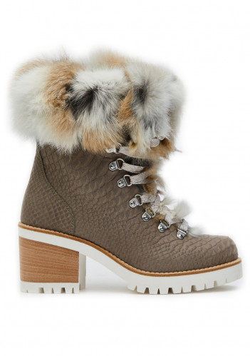 Women's winter boots Nis 2015471/2 Scarponcino Pelle St. Rettile Sasso/Lapin