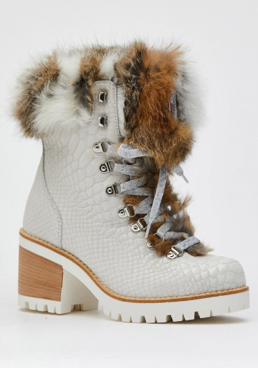 detail Women's winter boots Nis 2015471/1 Scarponcino Pelle St.Rettile Latte/Lapin