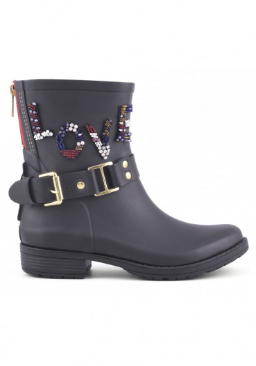 detail Colors of California Camperos Rubber Boot LOVE Patc black