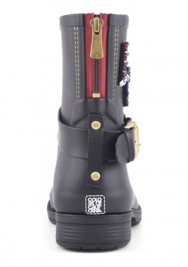 detail Colors of California Camperos Rubber Boot LOVE Patc black