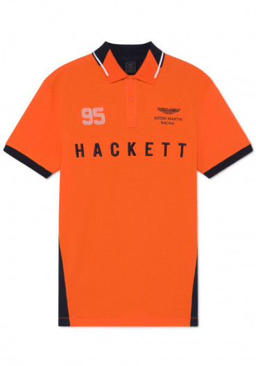 detail Men's Hackett AMR MULTI LS HM562568 Orange / Navy T-shirt