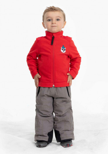 detail Poivre Blanc Kids Sweatshirt W19-1510-BBBY Fleece Jacket scarlet red3