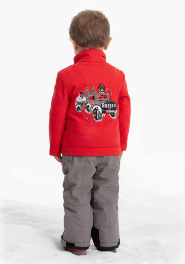 detail Poivre Blanc Kids Sweatshirt W19-1510-BBBY Fleece Jacket scarlet red3
