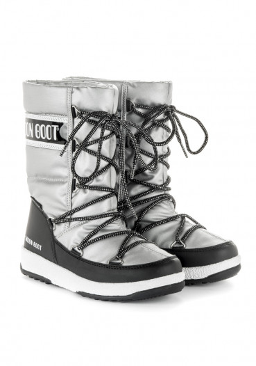 detail Children's winter boots MOON BOOT JR GIRL QUILTED WP silver / black