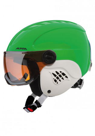 detail Children ski helmet Alpina Carat Visor JR GR / blu
