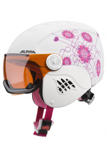 detail Alpina Carat Visor Whi / Pin ski helmet for children