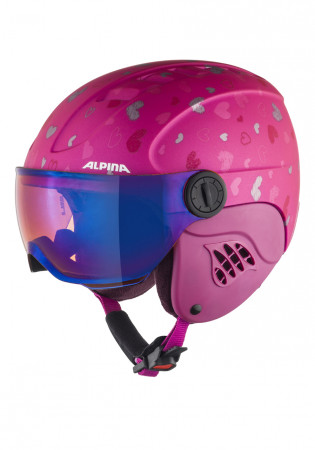 detail Alpina Carat LE Visor HM Berry-Hearts Children's Ski Helmet