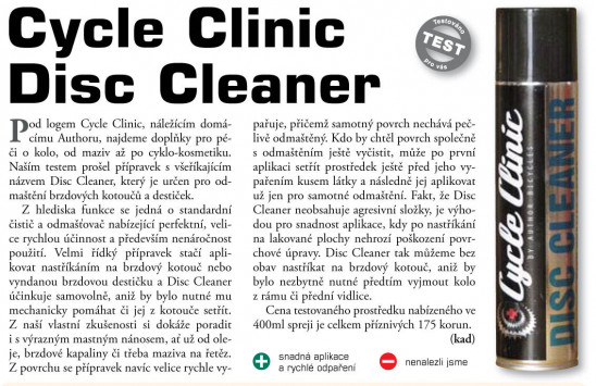 detail Author Čistič Cycle Clinic Disc 400ml (černá)