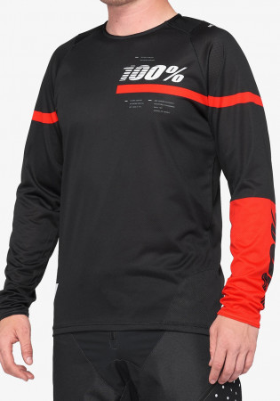 detail Cycling Jersey 100% R-CORE Jersey Black/Red