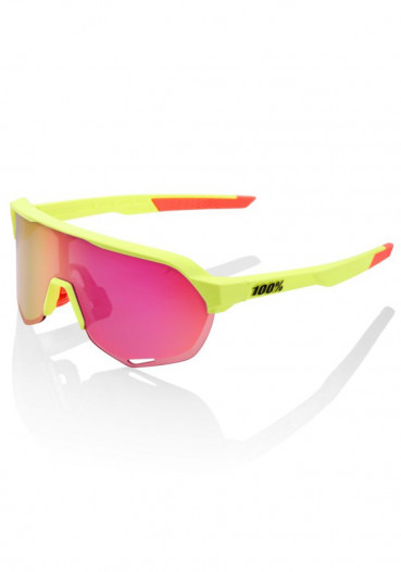 detail 100% S2 Matte Washed Out Neon Yellow -Purple Multilayer Mirror Lens