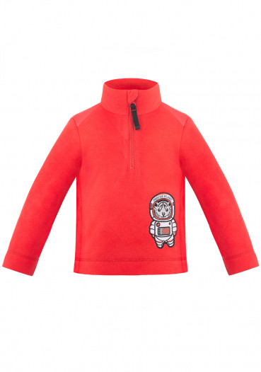 detail Children's sweatshirt Poivre Blanc W18-1550-BBBY Fleece Sweater scarlet red2